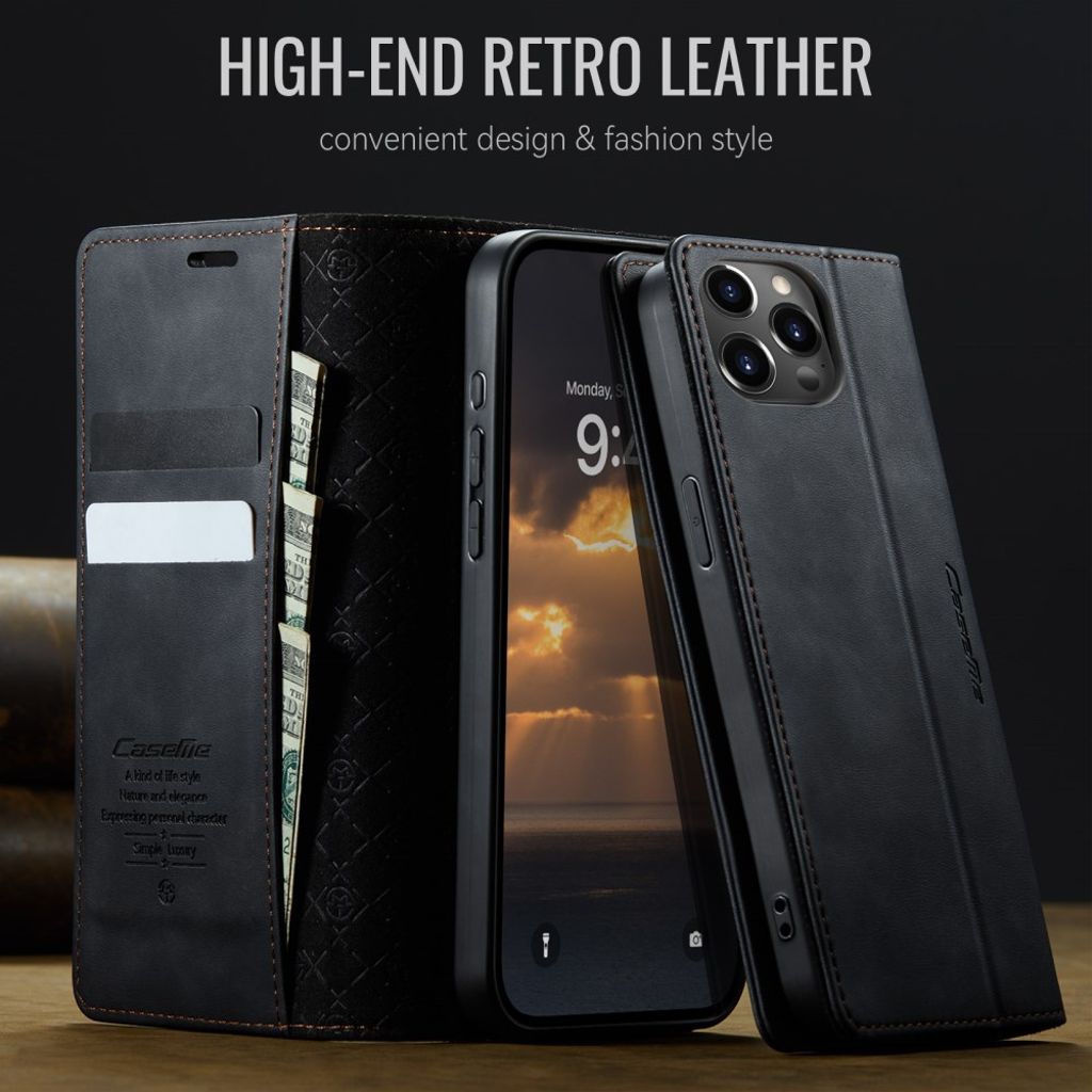 CASEME iPhone 12 Pro Max Kotelo Jalusta - Musta