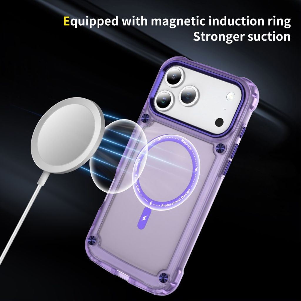 iPhone 17 Pro MagSafe-yhteensopiva Kuori - läpinäkyvä violetti