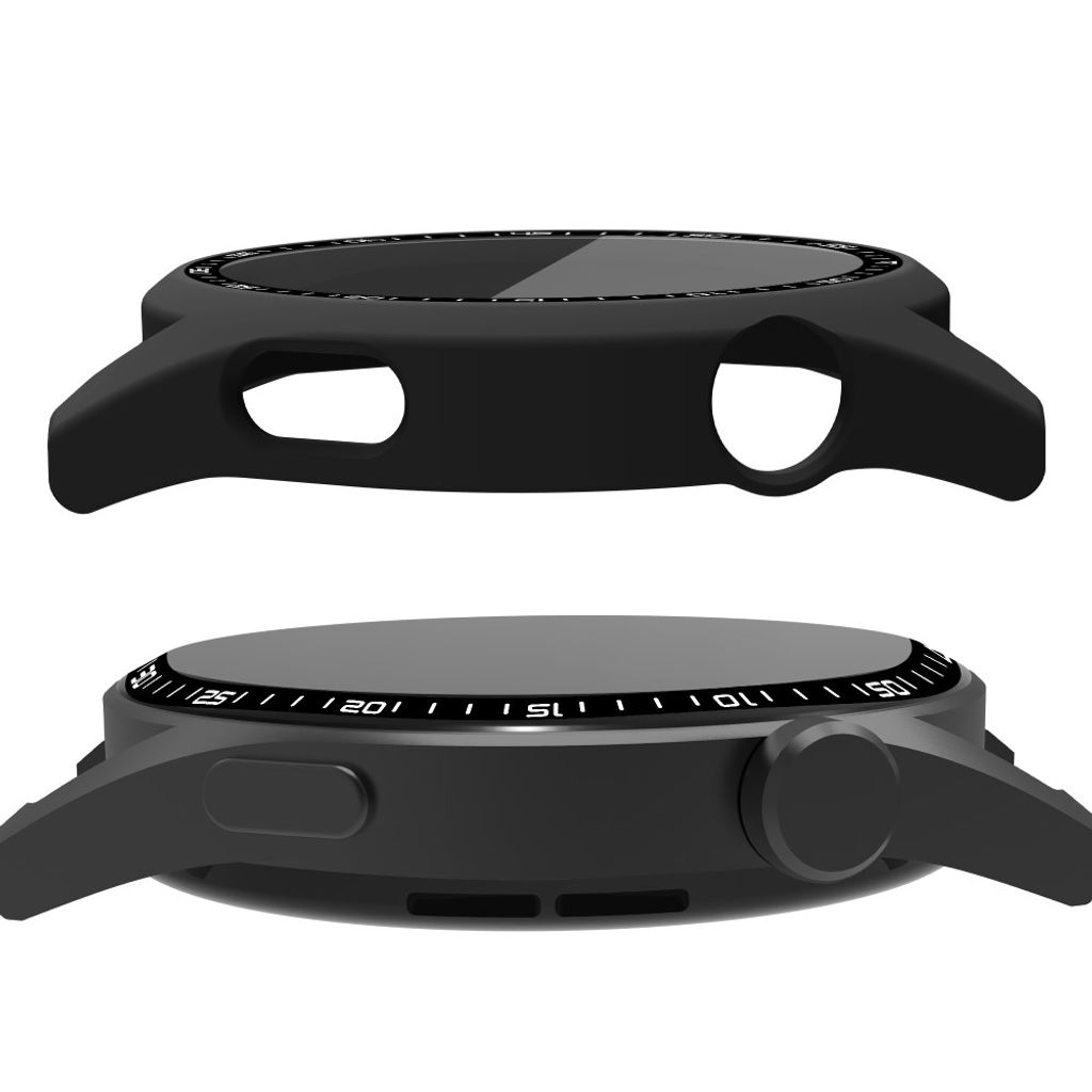 Huawei Watch GT 3 46 mm:n suojakuori karkaistulla lasisella näytönsuojalla – musta
