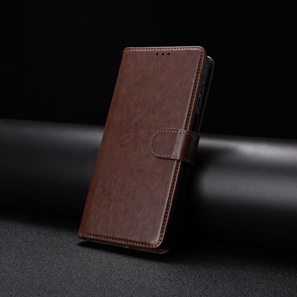 iPhone 18 Pro/17 Pro Flip Cover i PU læder - Mørkebrun