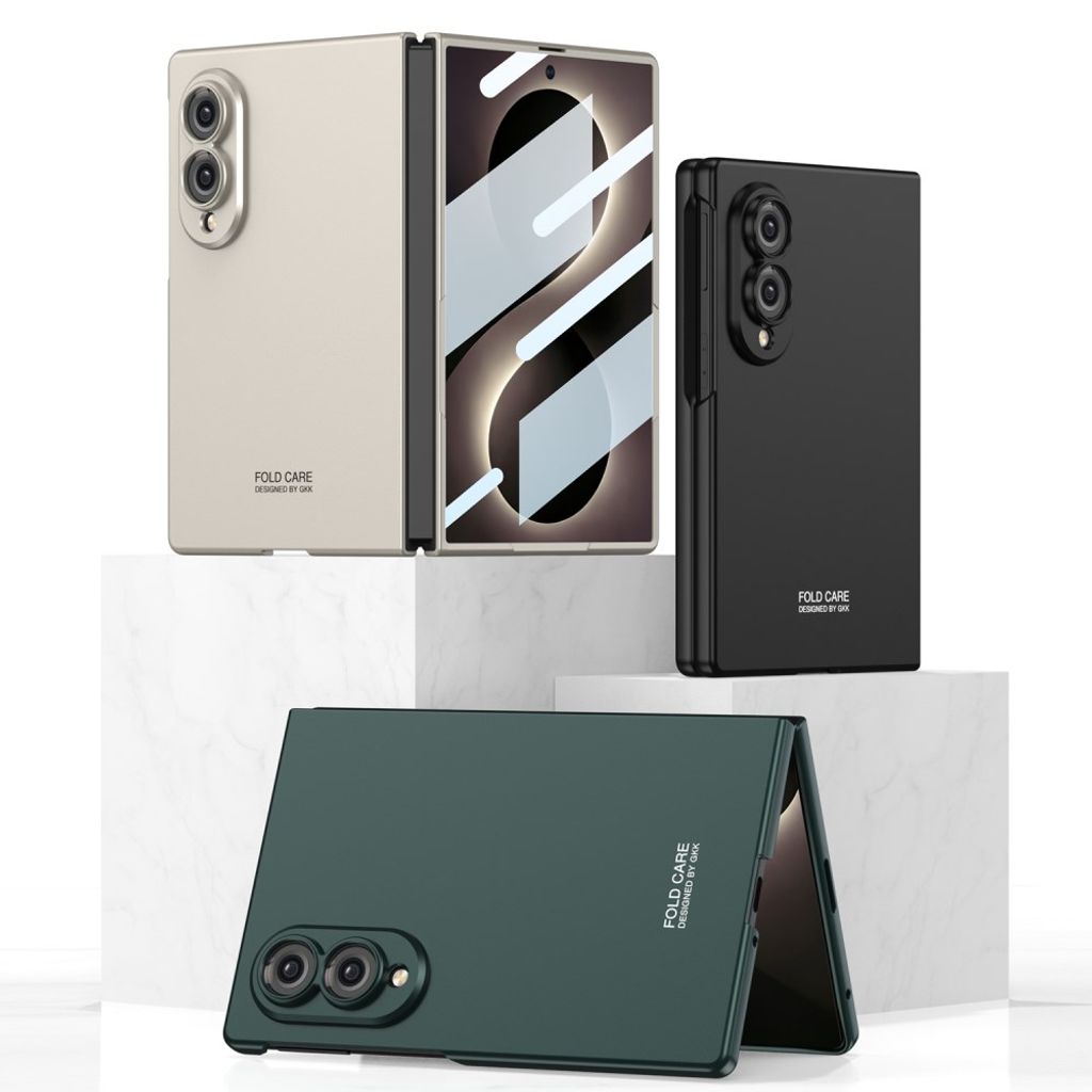 GKK Samsung Galaxy Z Fold8 Deksel med Herdet Glass Skjermbeskytter - Militærgrønn