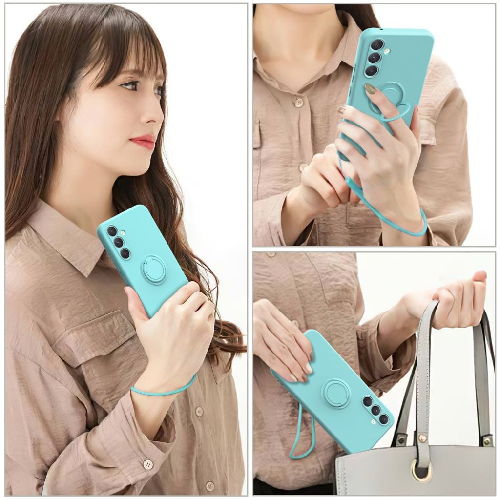 Samsung Galaxy A57 5G Skal med Ringhållare - Svart/Grön