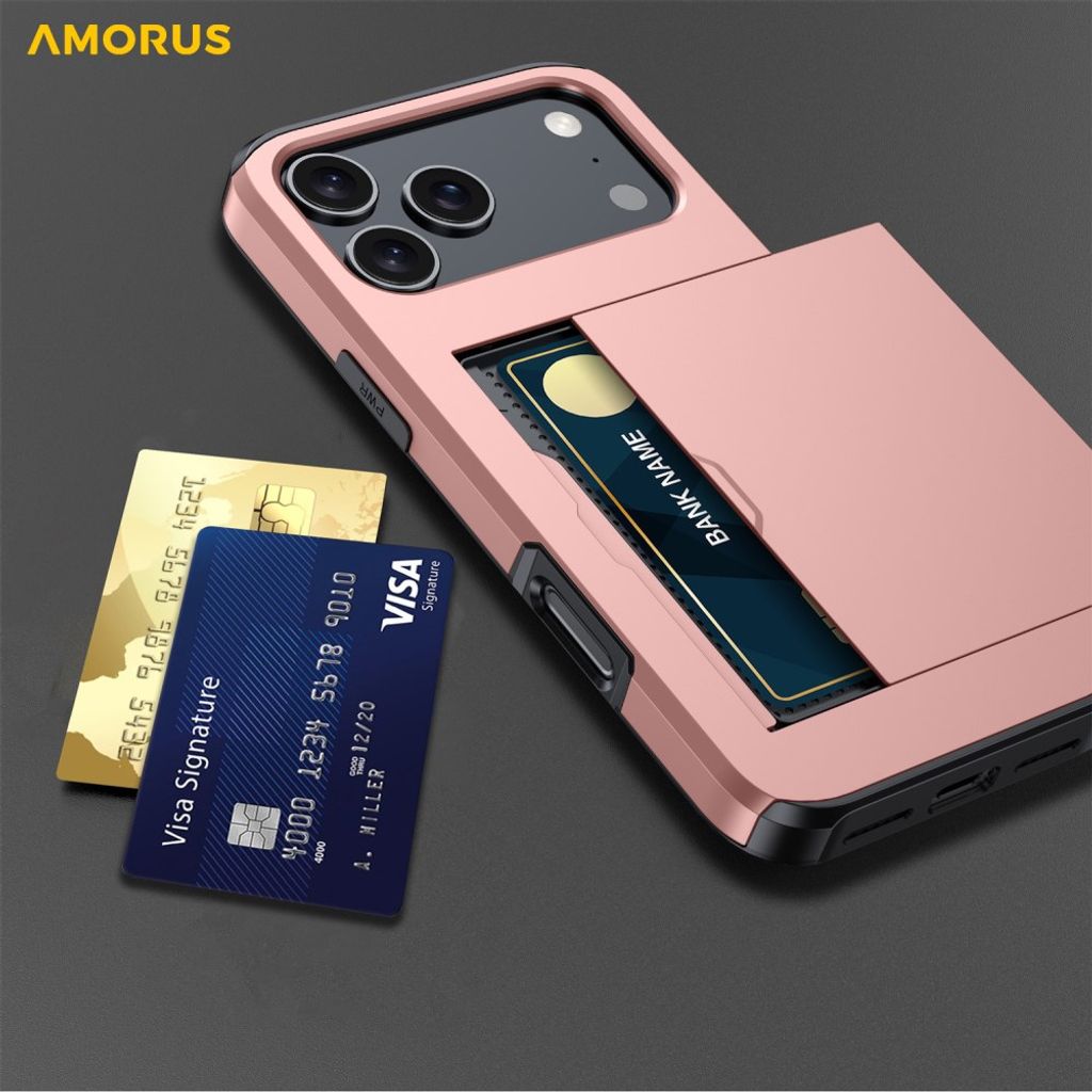 iPhone 18 Pro/17 Pro Kuori korttitaskulla - Tummansininen