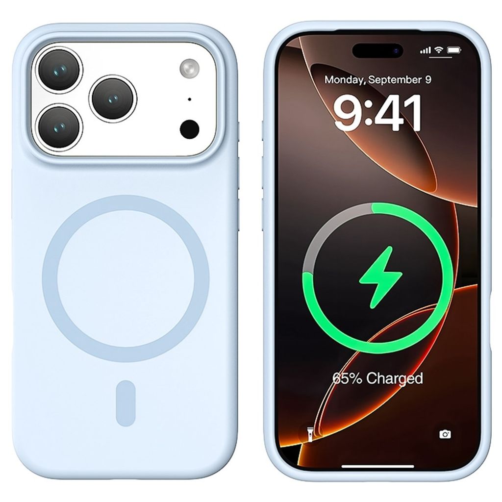 iPhone 18 Pro Max/17 Pro Max Deksel MagSafe-kompatibelt PC/Silikon - Lysblå