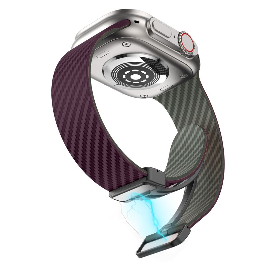 Apple Watch 42 / 41/ 40 / 38mm Klockarmband kolfibertextur - Lila