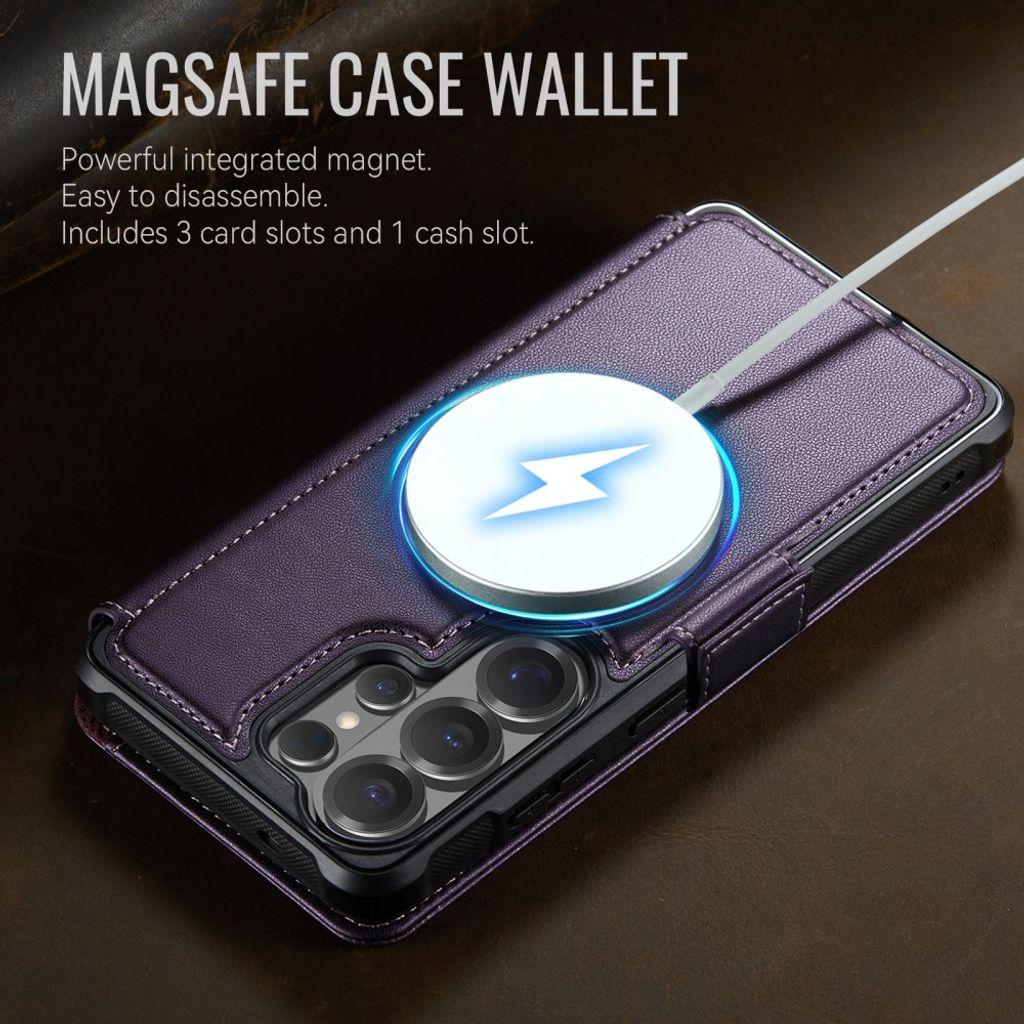 CASEME 053  Samsung Galaxy S25 Ultra  Flip Cover MagSafe RFID-blokerende - Lilla