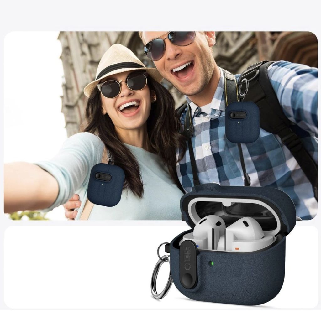 Tech-Protect Slim Hook Skal till Samsung Galaxy Buds 3 / 3 FE / 3 Pro - Mörkblå