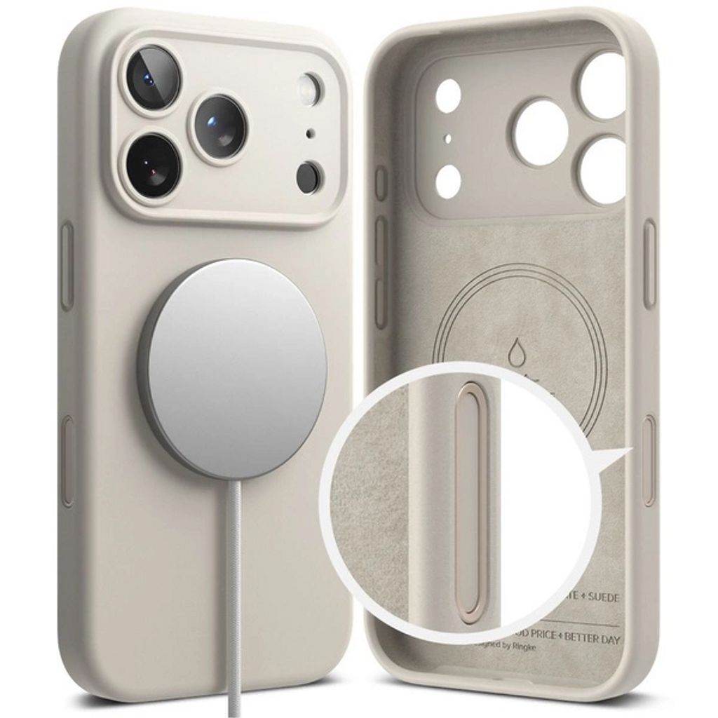 Ringke Silicone Magnetic MagSafe Case for iPhone 17 Pro - Beige