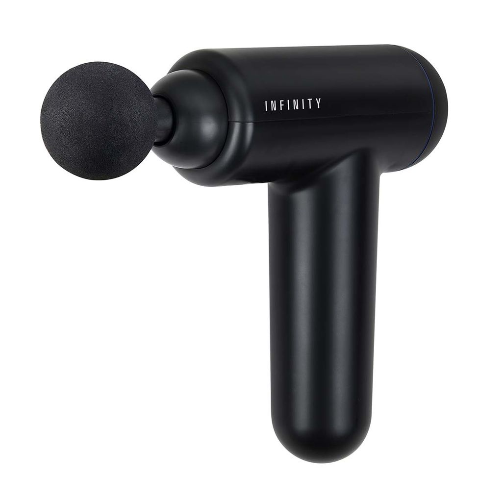 Nedis genopladelig massagepistol med 4 hoveder - sort