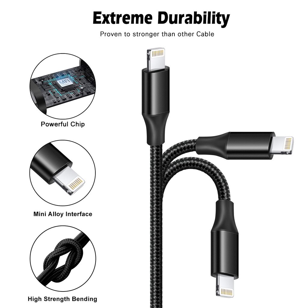 SiGN 3-in-1 Cable Lightning, USB-C, Micro-USB, 2,4 A, 0,25 m - musta