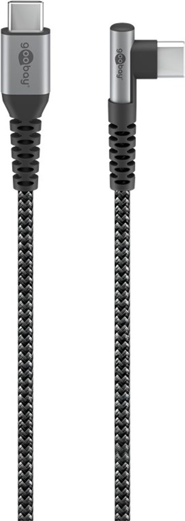 Goobay USB-C till vinklad USB-C kabel 60W, 2m
