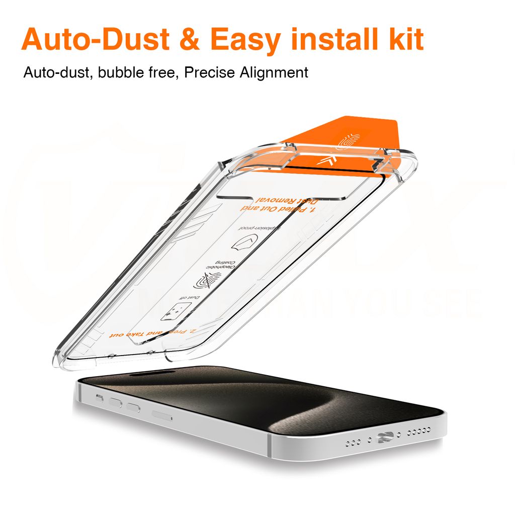 SiGN Skjermbeskytter iPhone 15 Pro – EZ Apply med støvfri applikator