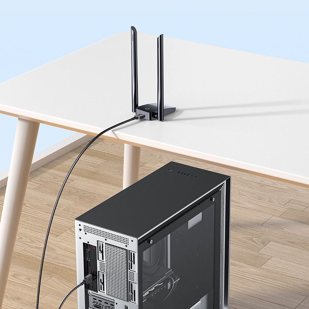 Baseus FastJoy USB-verkkokortti 1300 Mb/s USB - musta