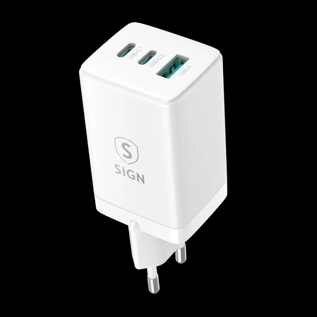 SiGN Extreme hurtiglader 65W for Samsung, mobil, bærbar PC