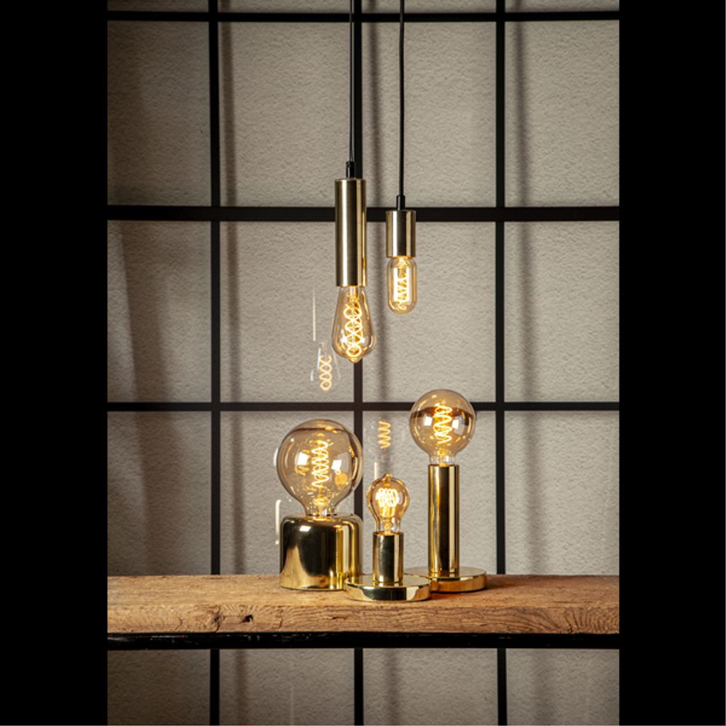 LED-lampa E27 ST64 Decoled Spiral Amber
