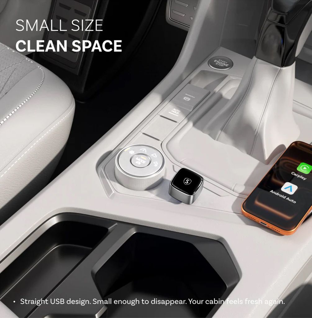 SiGN Mini trådlös CarPlay / Android Auto adapter - Silver