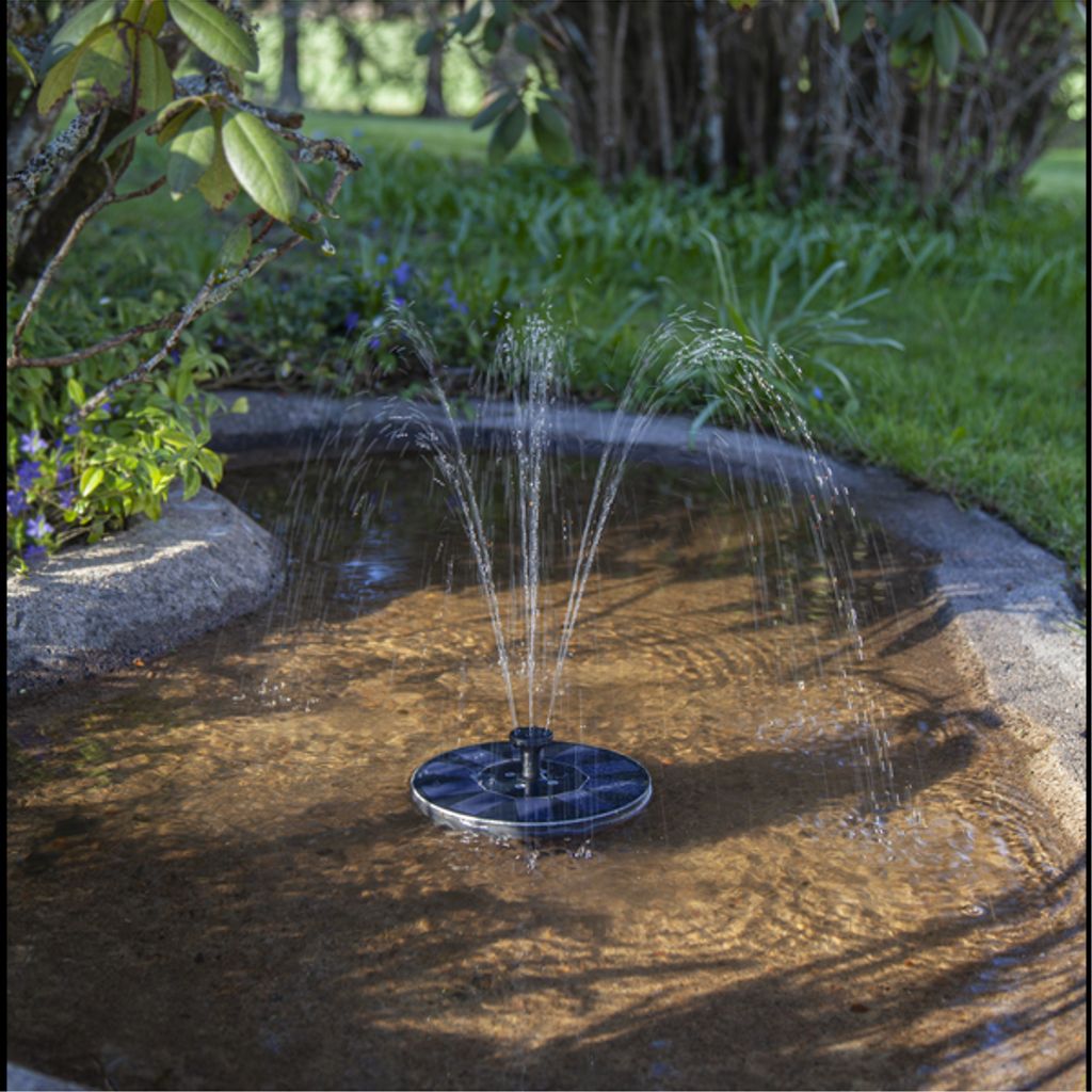 Star Trading solcelledrevet dekorationsfontæne – sort