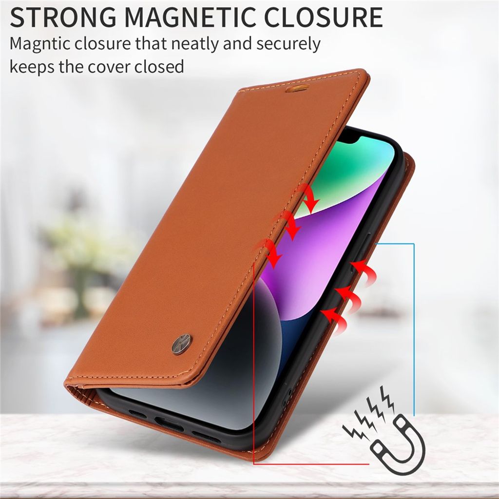 YIKATU iPhone 17 Pro Wallet cover - Brown