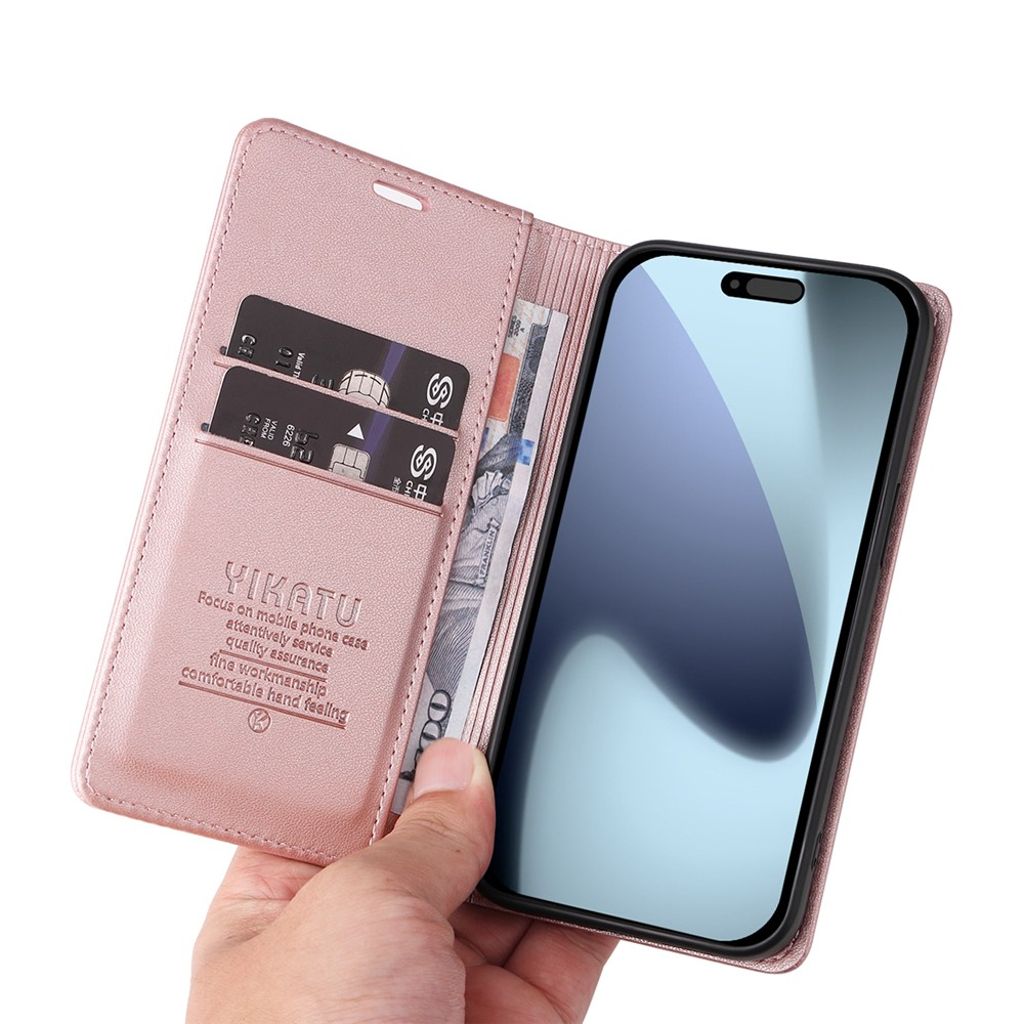 YIKATU iPhone 17 Pro Wallet cover - Rose Gold