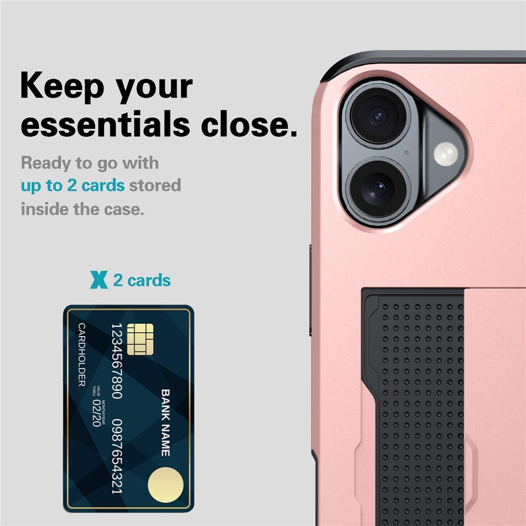 iPhone 17 Deksel med kortspor - Rosa