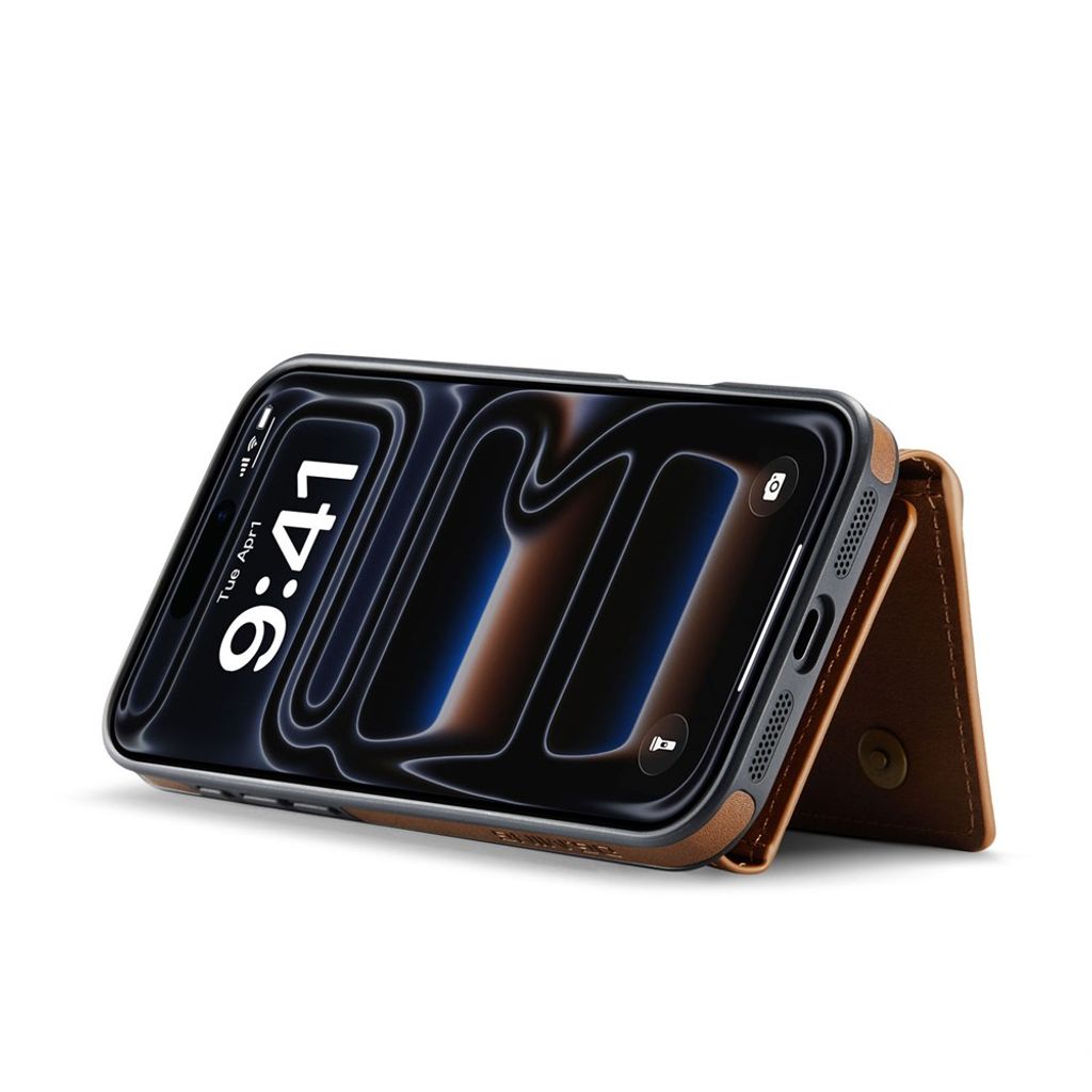 DG.MING iPhone 18 Pro Max/17 Pro Max Skal med Magnetisk Avtagbar Plånbok - Brun