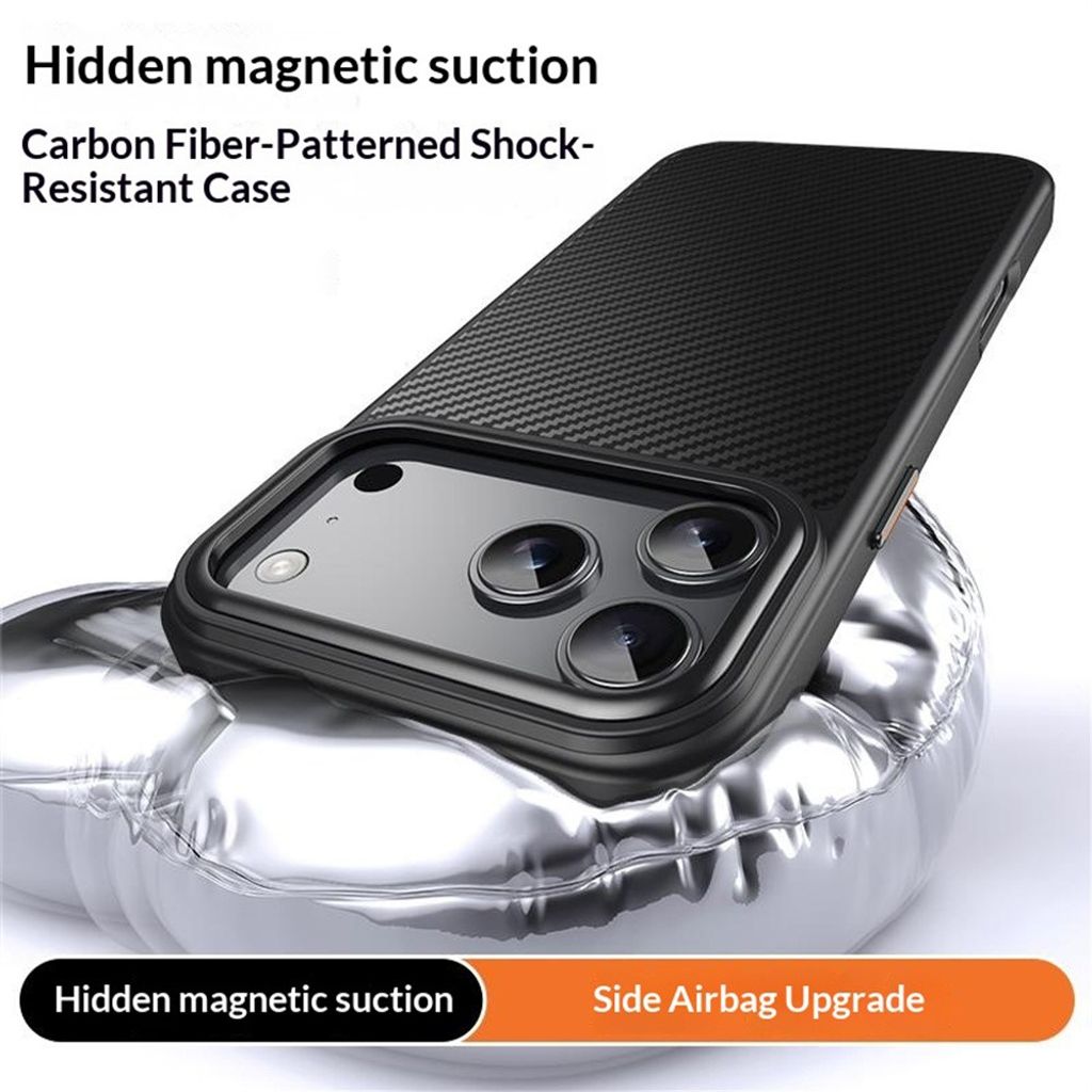 iPhone 18 Pro/17 Pro MagSafe deksel i karbonfibertekstur - Svart