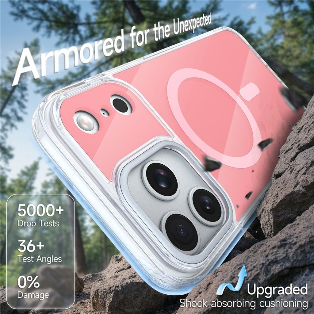 iPhone 18 Pro/17 Pro MagSafe Skal med akrylbaksida - Rosa