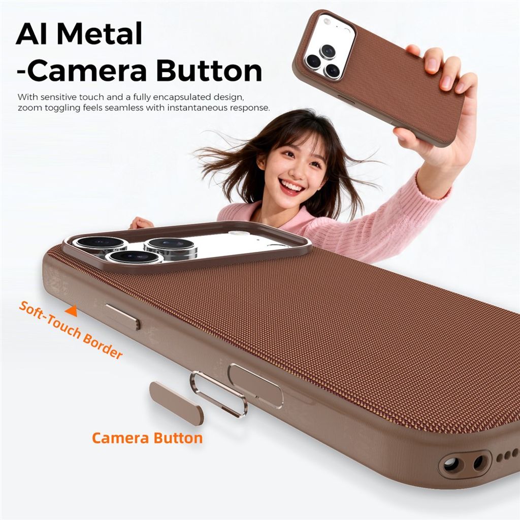 iPhone 18 Pro MagSafe Cover med Tech Fabric - Brun