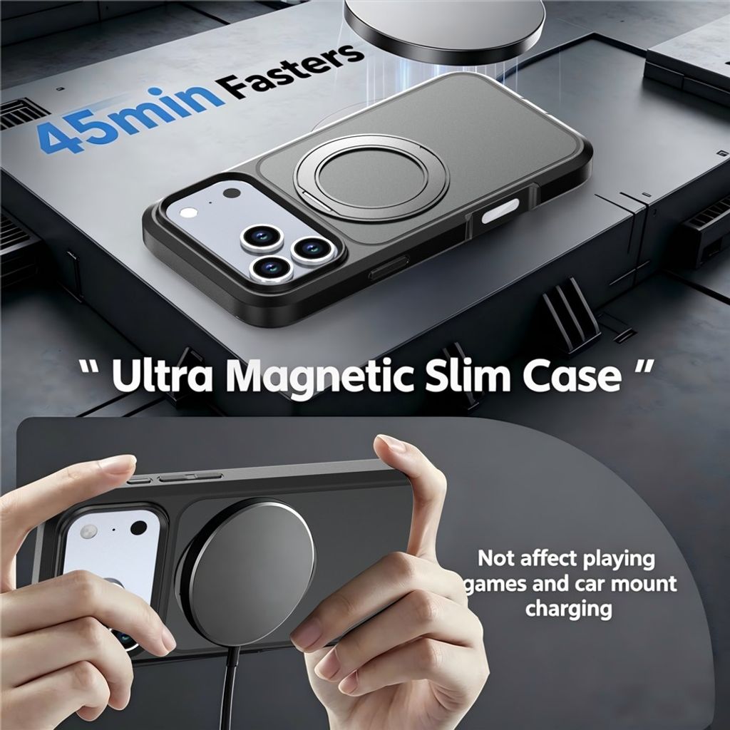iPhone 18 Pro/17 Pro MagSafe Cover med ringstøtte - Blå