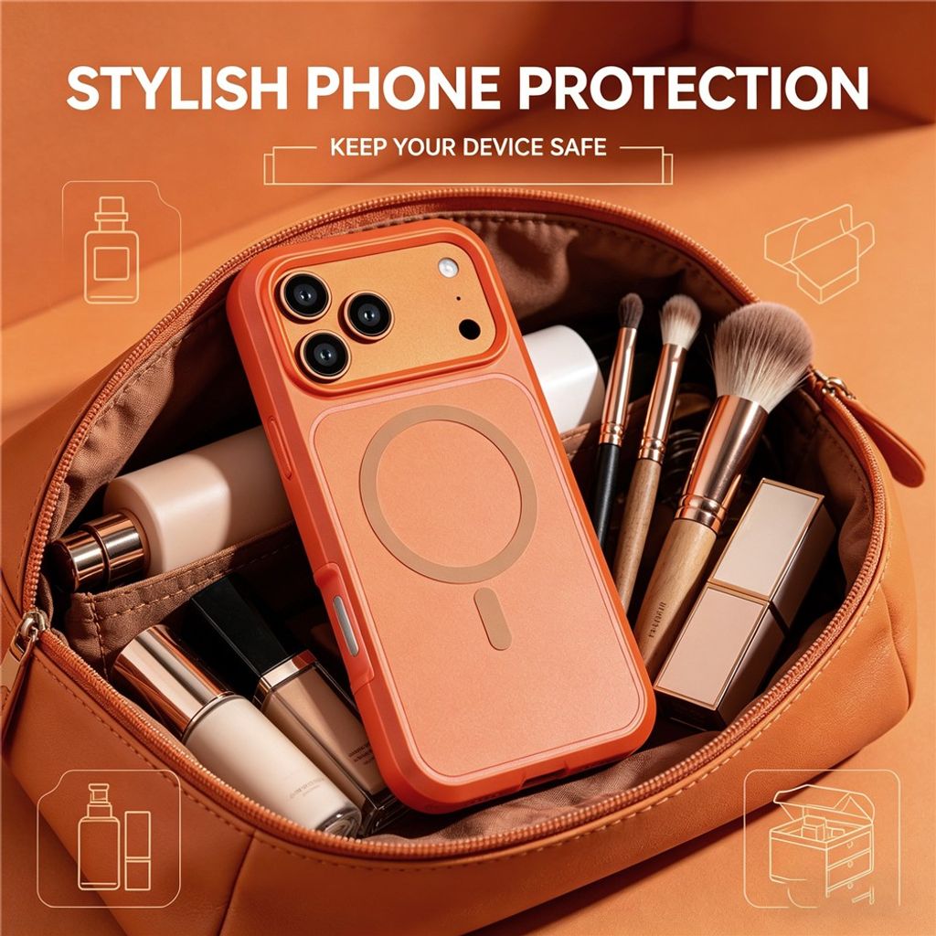 iPhone 18 Pro/17 Pro MagSafe Cover Stødsikkert - Orange