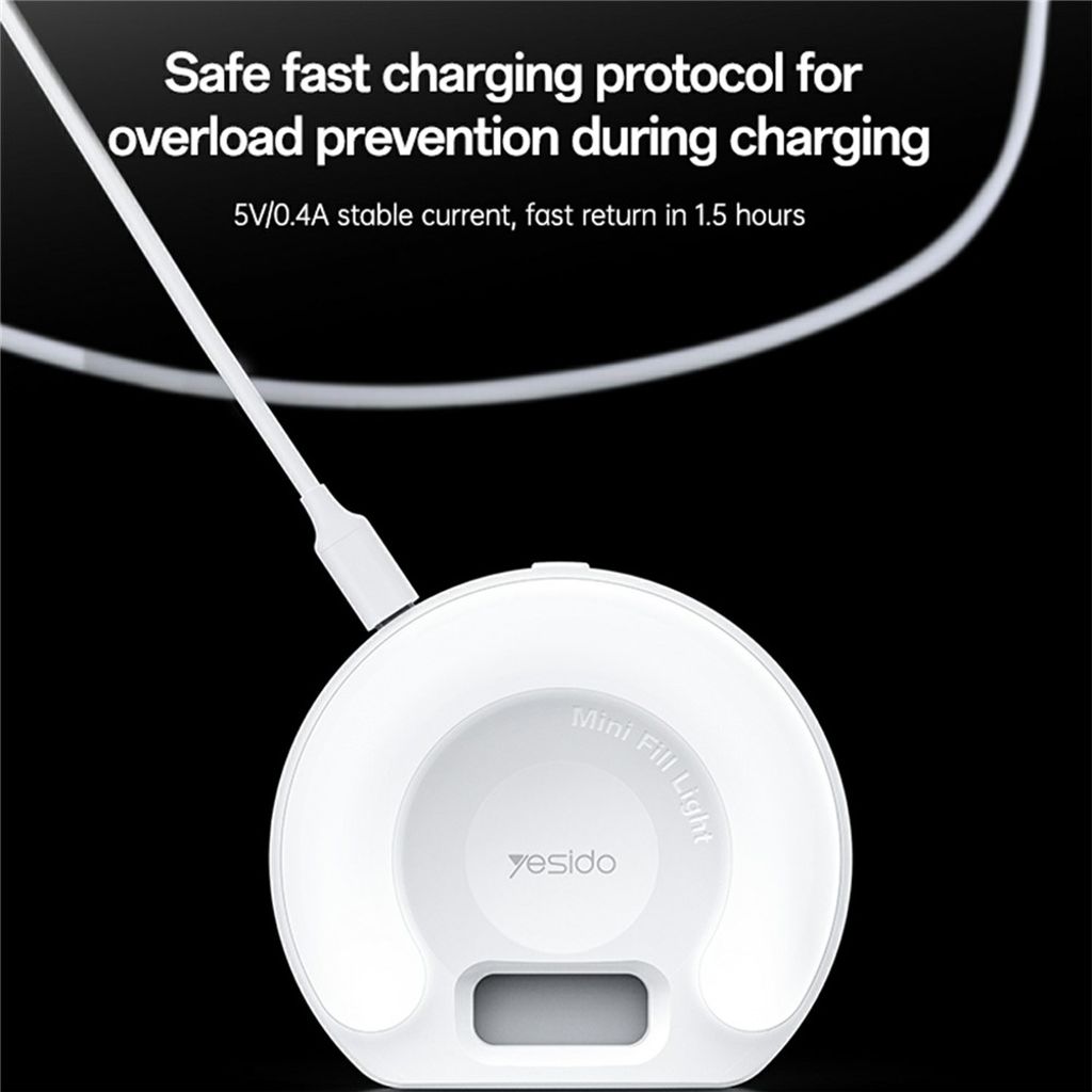 YESIDO DH13 Selfie Ringlampe med LED-klip – 3 lystilstande