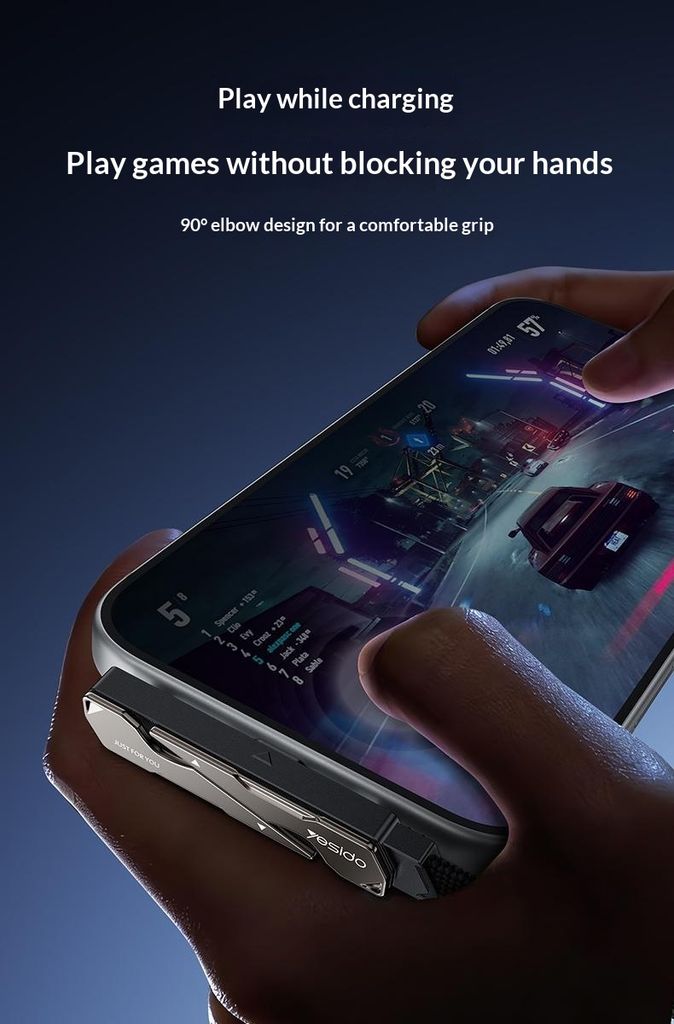 Yesido CA207 USB-C till USB-C laddkabel med stativ – Svart