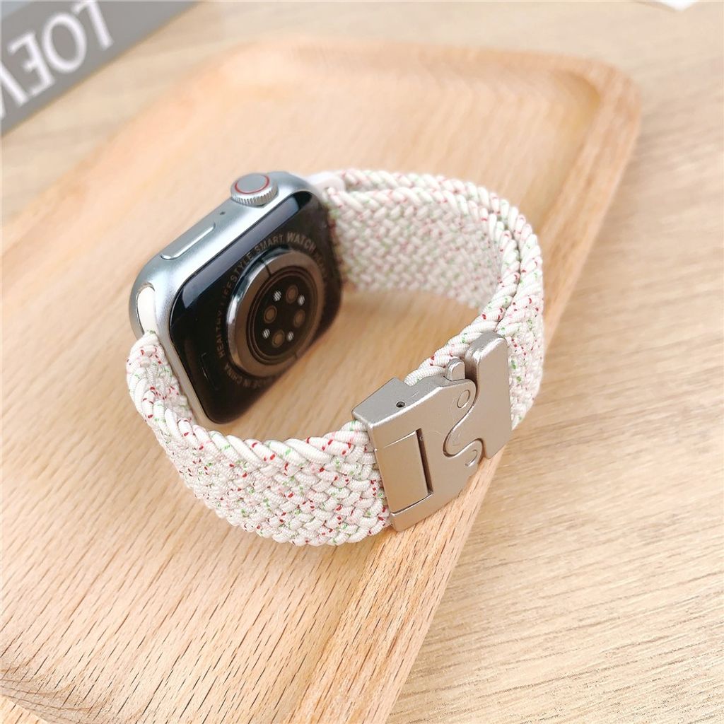 Apple Watch 49/46/45/44/42 mm flettet nylonurrem – beige