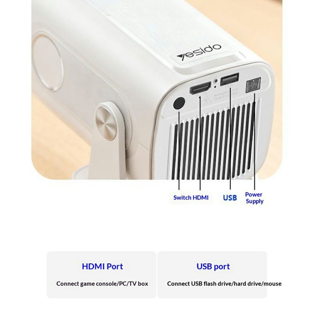 Yesido TV16 1080P Smart Home Mini-projektor med Bluetooth
