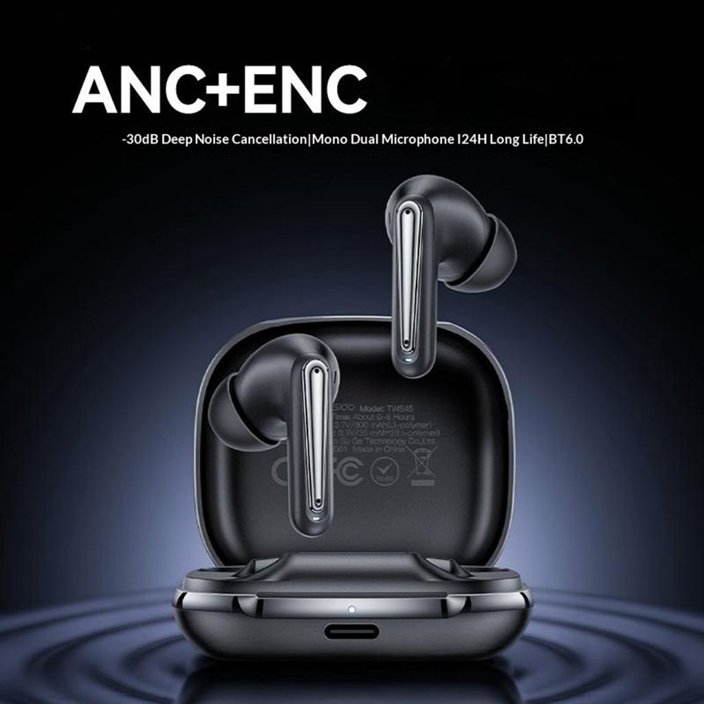 Yesido TWS45-BLK Bluetooth-nappikuulokkeet ANC/ENC-toiminnolla - musta