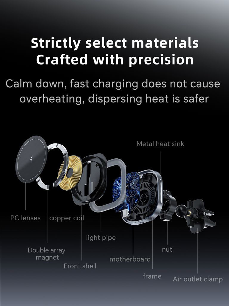 SiGN Magnetisk Bilhållare Trådlös laddare Luftventil 15W