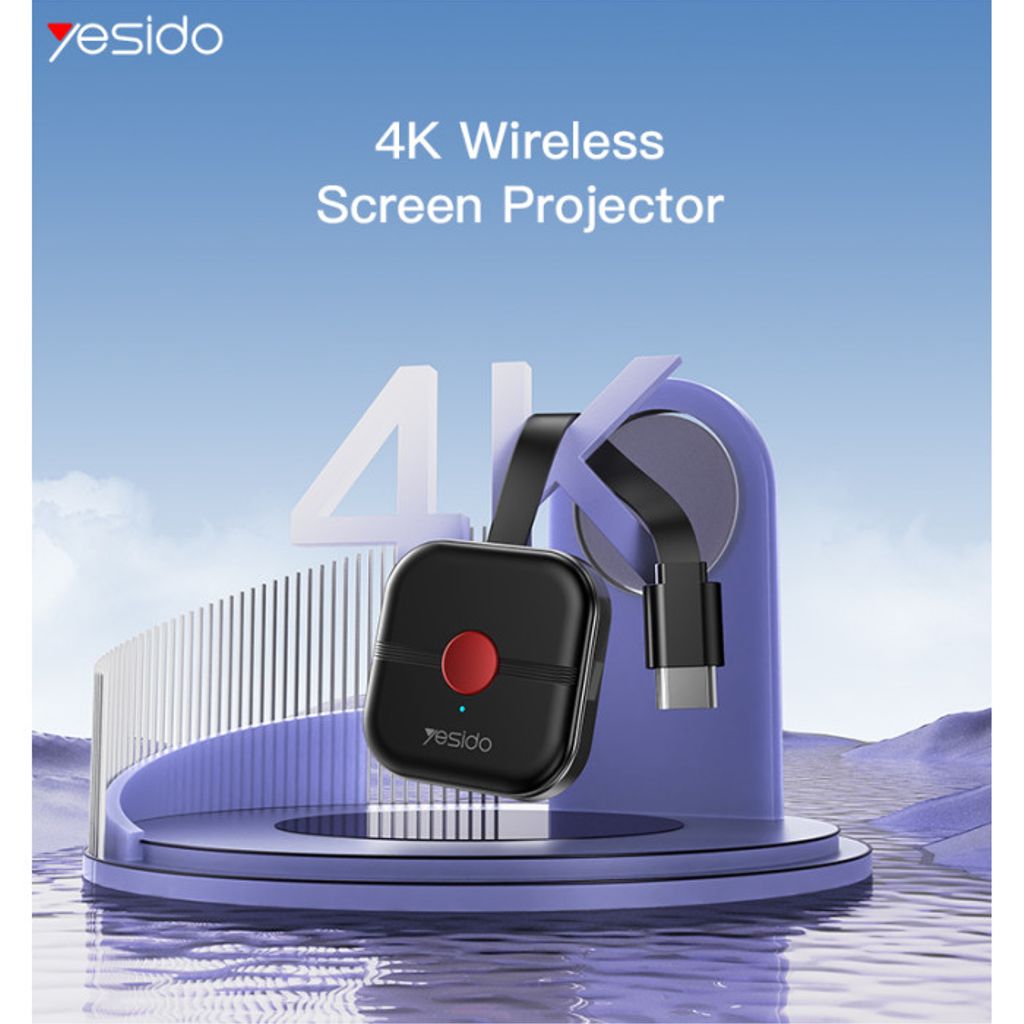 Yesido TV10 trådlös Wifi 4K TV-sändare och displaymottagare – Svart