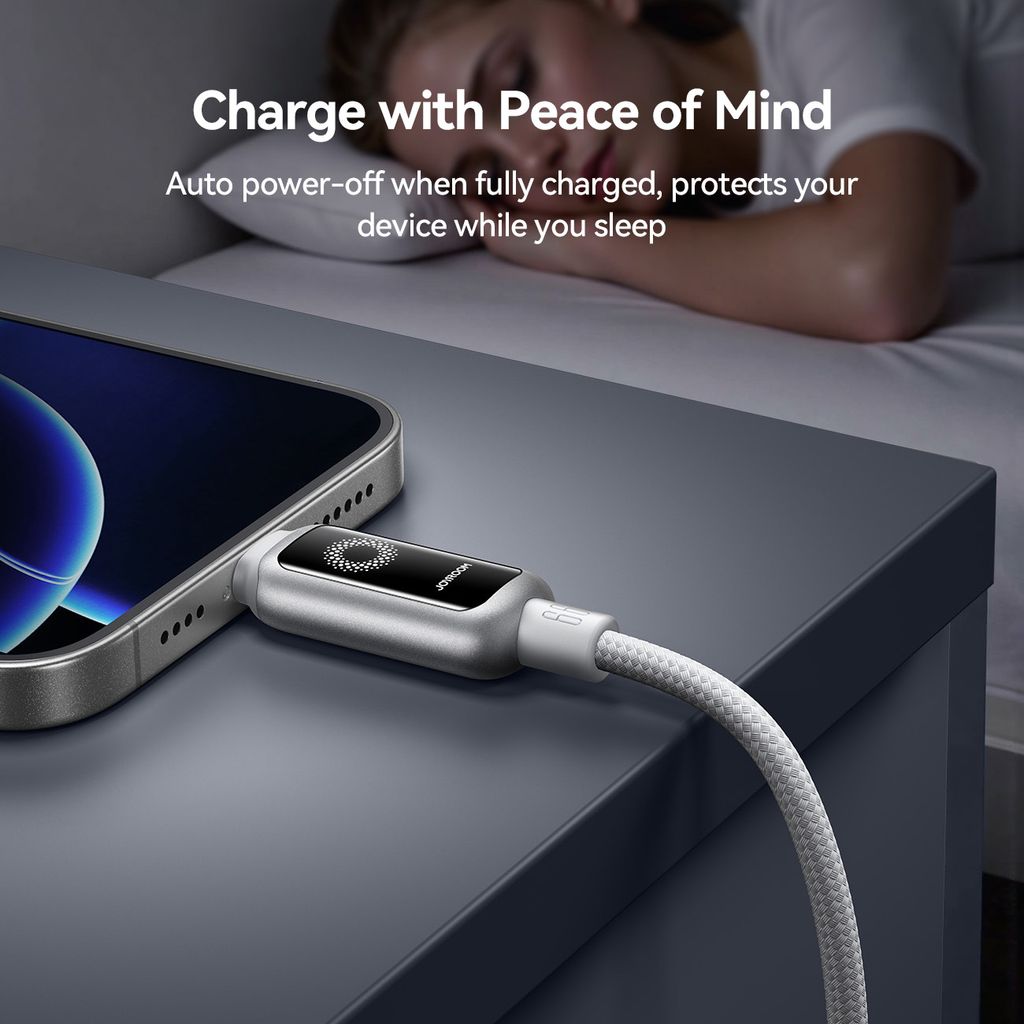 Joyroom USB-A to USB-C Fast Charging Data Cable 66W, 1.2m - White
