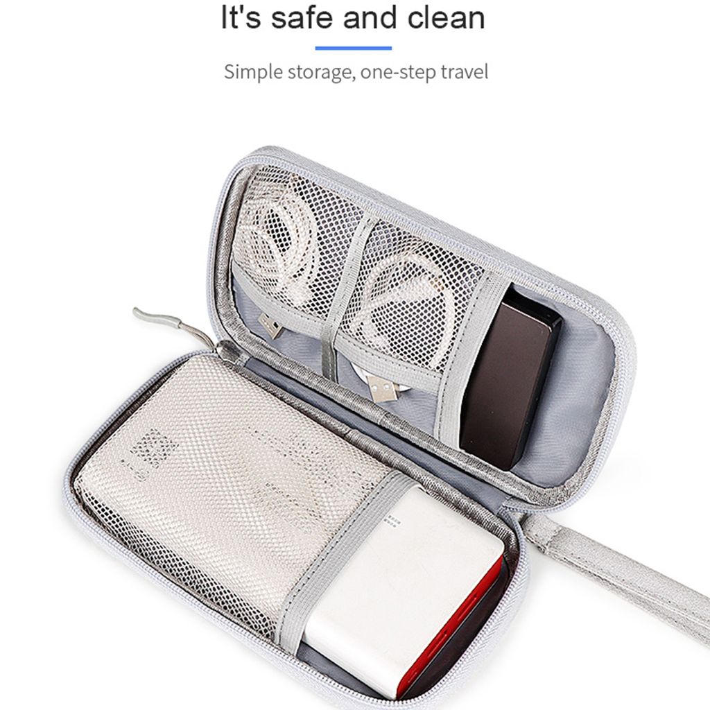 Multifunktionel opbevaringstaske til elektroniktilbehør – Sort