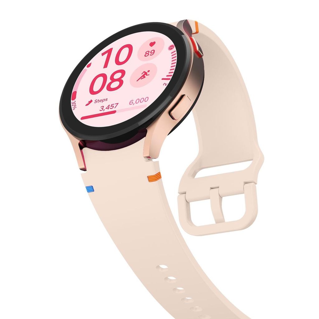 Samsung Galaxy Watch7 44mm Silikoniranneke Kellolle + Näytönsuoja - Vaaleanpunainen