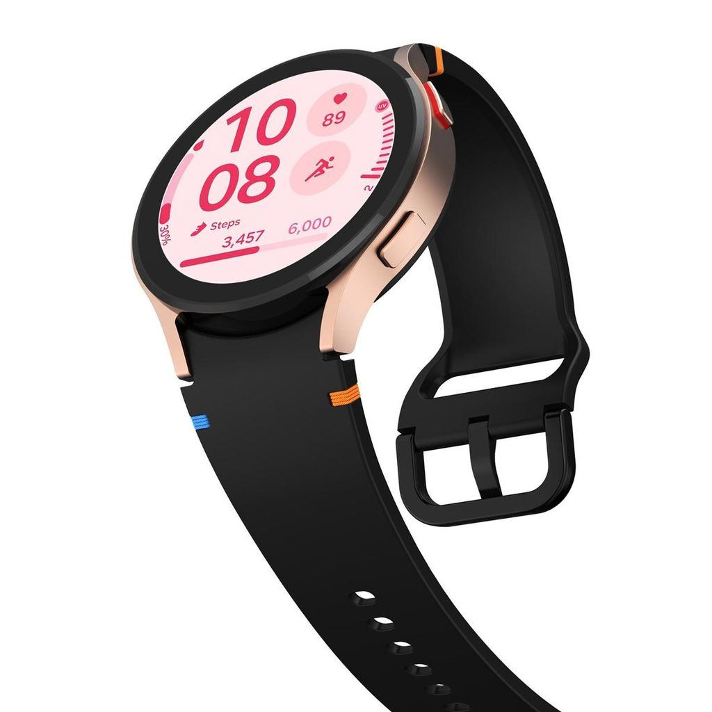 Samsung Galaxy Watch7 44 mm silikoniranneke kellolle + näytönsuoja – musta
