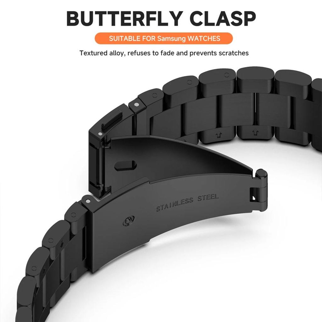 Samsung Galaxy Watch7 44 mm kellonranneke ruostumattomasta teräksestä + näytönsuoja – hopea