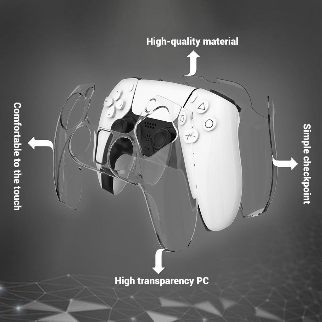 XDcase Sony PS5 spilcontroller cover, 2-pak - gennemsigtig