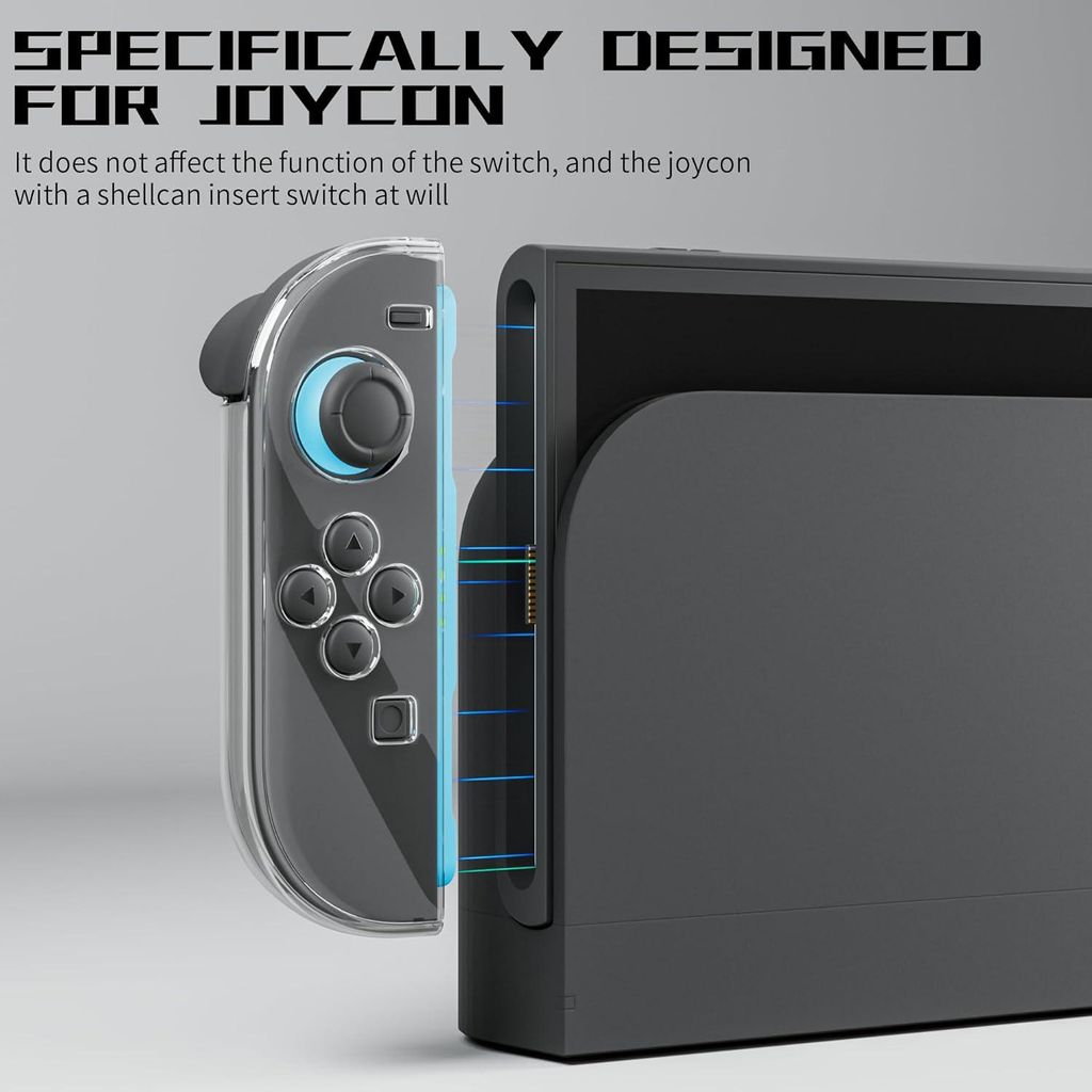 Nintendo Switch 2 Joy-Con-skall og joystick-deksel - gjennomsiktig