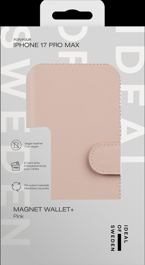 iDeal of Sweden iPhone 17 Pro Max Magnet Wallet - Pink