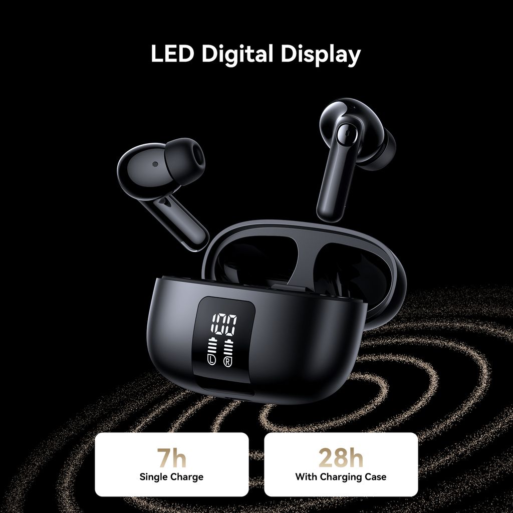Joyroom Wireless Earphones with ANC and Smart App Control - Black