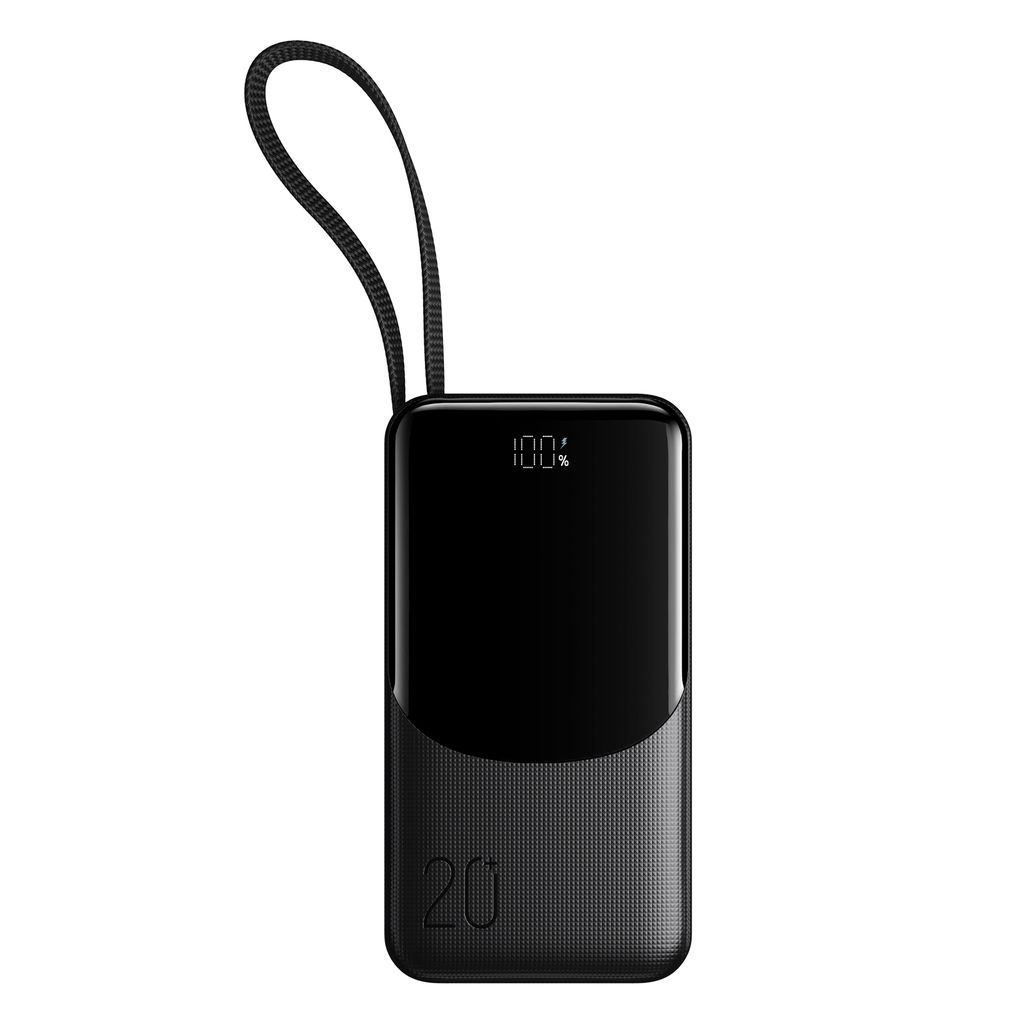 Joyroom JR-PC2 Powerbank 20000mAh met ingebouwde USB-C/Lightning-kabels – Zwart
