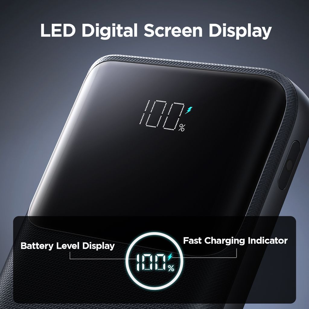 JOYROOM JR-QP191 Mini Powerbank 10 000 mAh med 22,5 W hurtiglading - Hvit