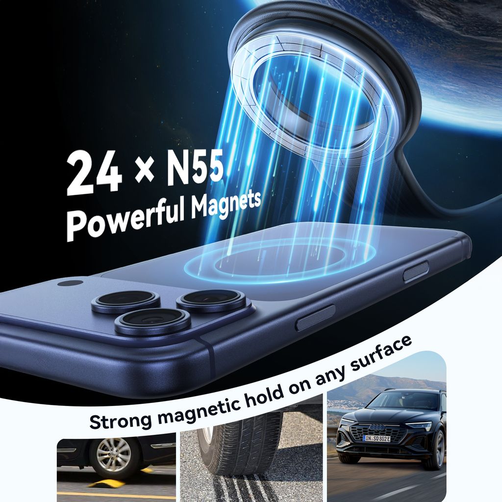 Joyroom JR-ZS518 böjbar magnetisk telefonhållare – svart