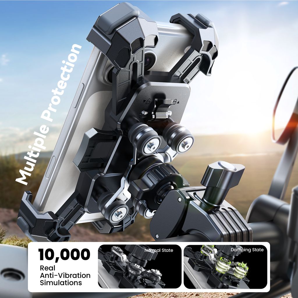 Joyroom JR-ZS598 vibrationsabsorberende telefonholder til cykel - sort